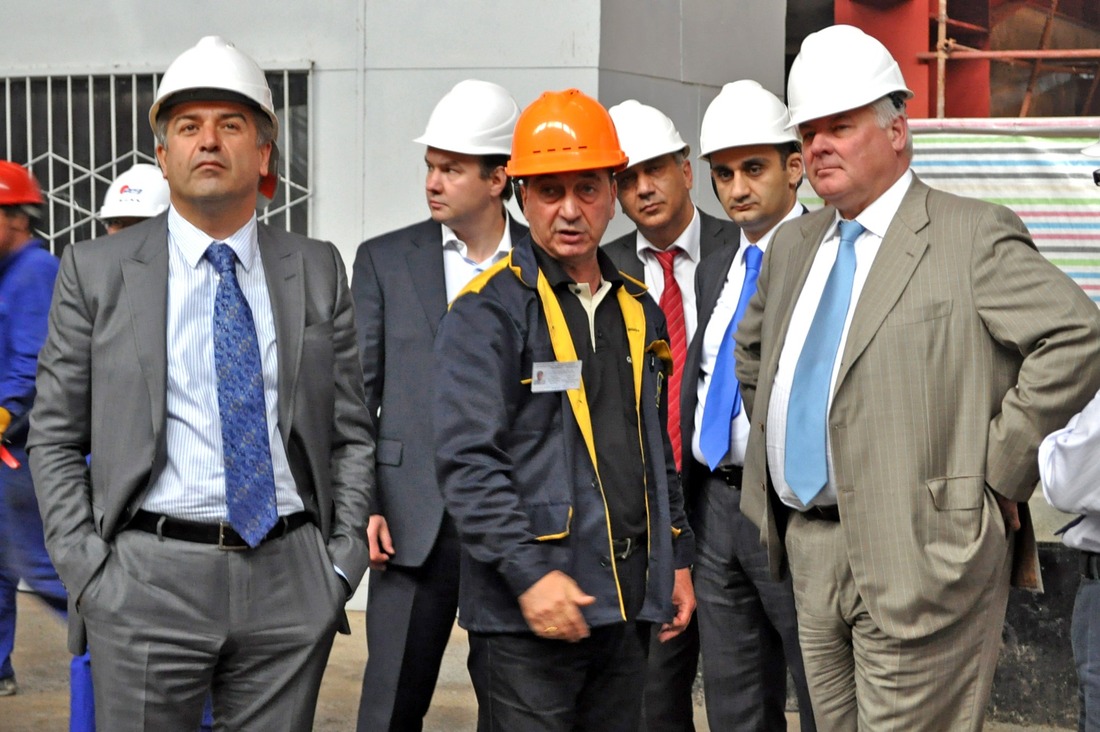 Карен Карапетян, Валерий Голубев и возглавляемая им делегация с рабочим визитом посетили стройплощадку 5-го энергоблока Разданской ТЭС