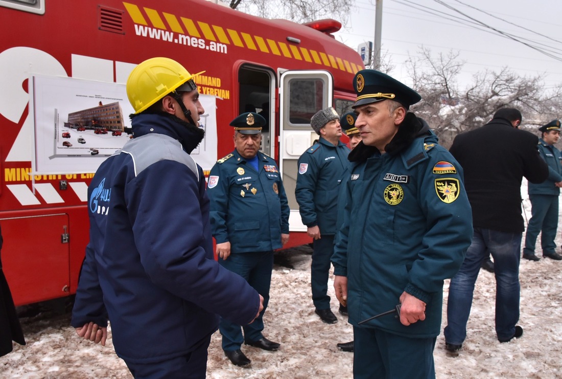 Бригада аварийно-диспетчерской службы «Газпром Армения» на учениях МЧС