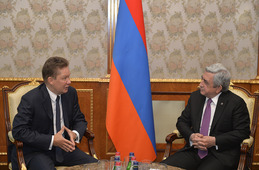 Президент Республики Армения Серж Саргсян и Председатель Правления ПАО «Газпром» Алексей Миллер