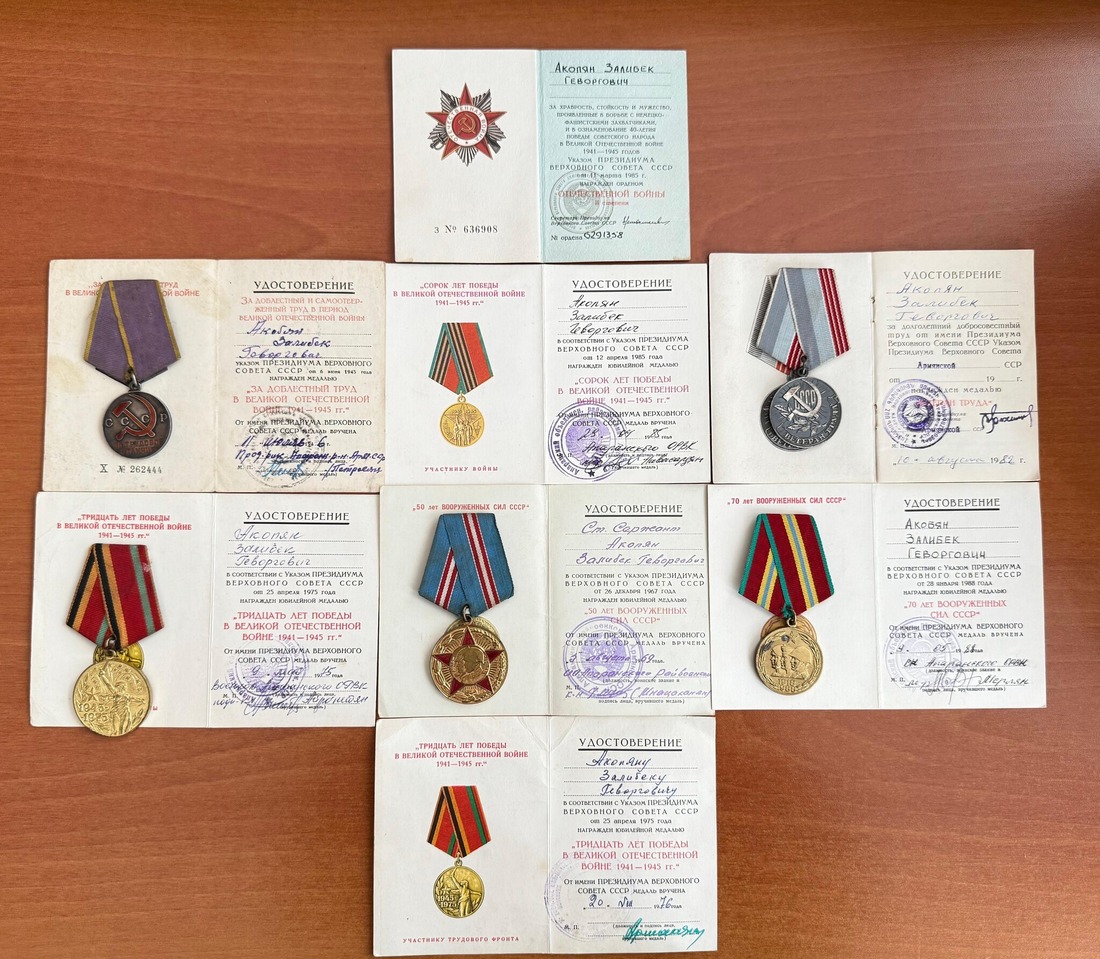 Боевые награды Залибека Акопяна